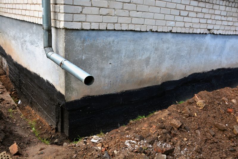 Drainage pipe installation around foundation